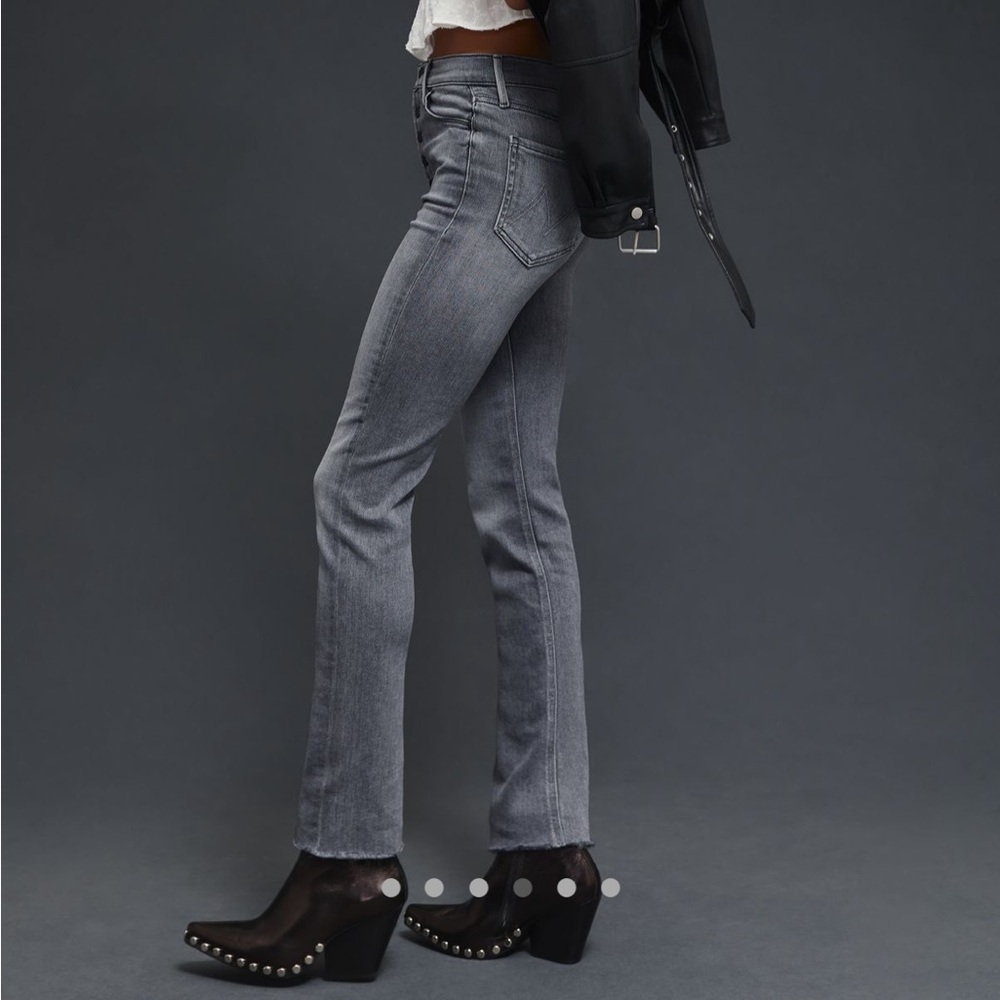 Mother The Pixie Dazzler Dark Gray Ankle Frey Jeans - Picture 3 of 11